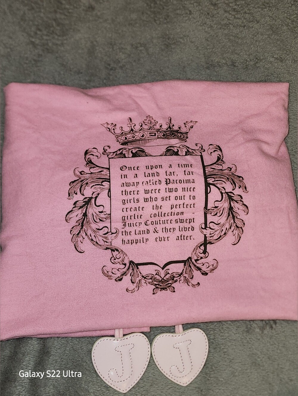 JUICY COUTURE -- Pink Drawstring Dust Pouch with Crest Print For Purses